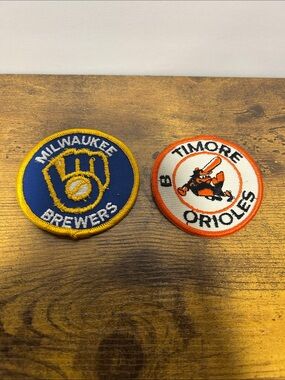 Milwaukee brewers & Baltimore orioles patches